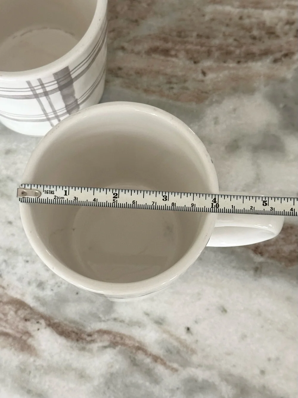 Fall Plaid China Mugs Set of 2